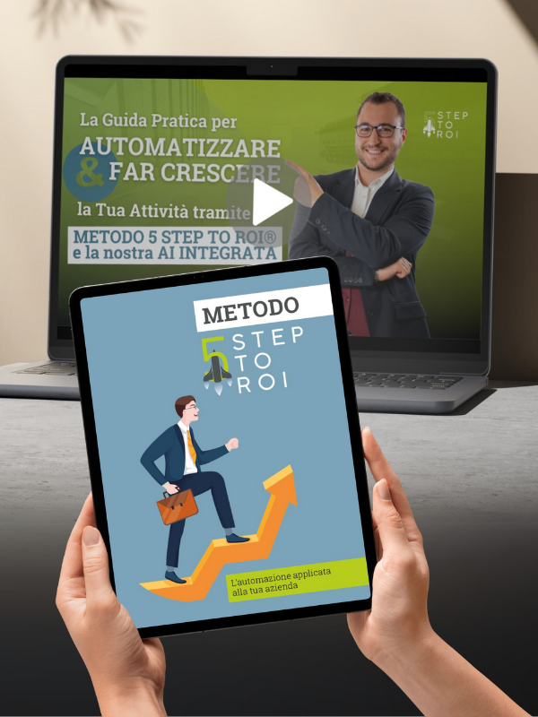 Mockup Ebook e video corso 5 Step to ROI